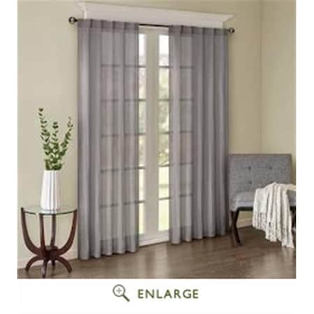 Madison Park 42 x 84 in. Harper Solid Crushed Window Panel Pair, Grey MP40-4485